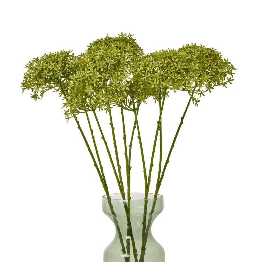 Lifelike green hydrangea stem with realistic blooms and leaves, perfect for vase arrangements and home decor. by Sostter at brixbailey.com