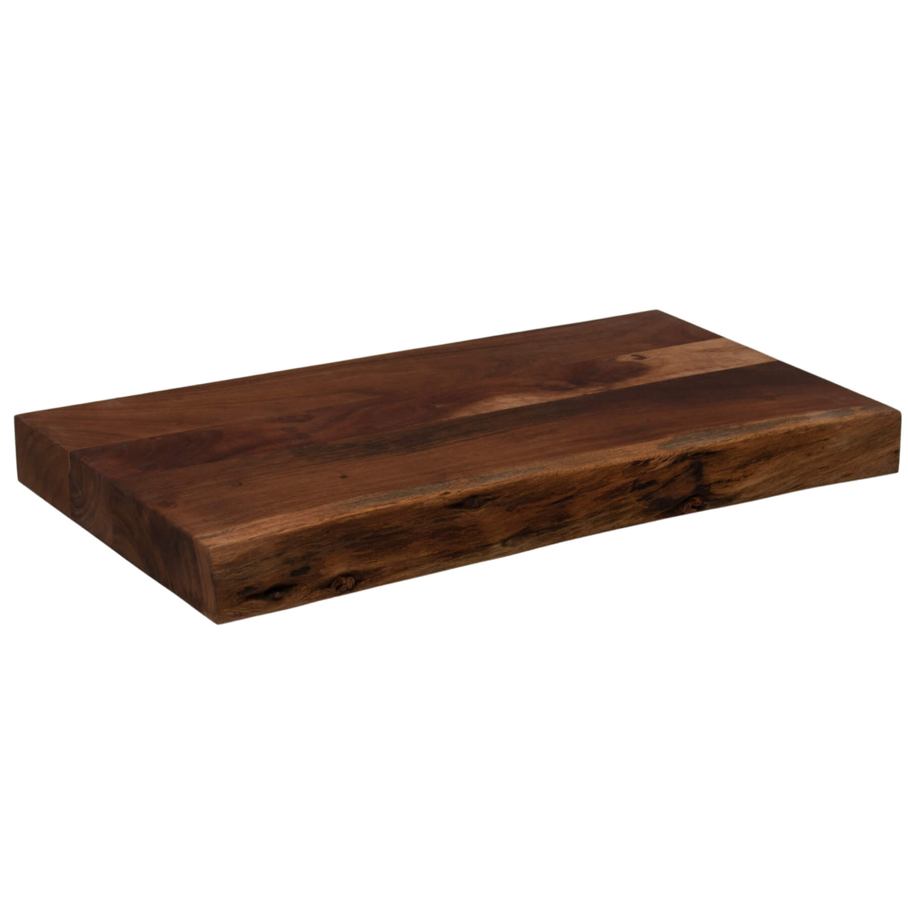 Handcrafted acacia wood chopping board with live edge, natural grain patterns, rich brown tones, 70x40cm, rustic kitchen essential. by RoomLondon at brixbailey.com