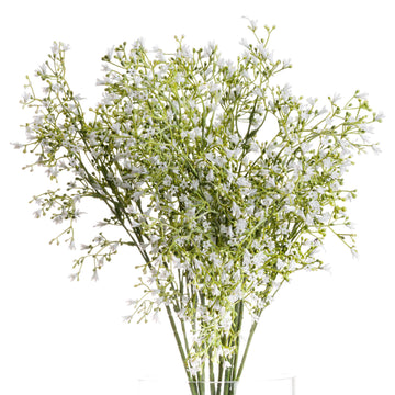 White artificial wildflower spray, 72cm tall, with realistic botanical details for elegant home decor arrangements by Sostter at brixbailey.com