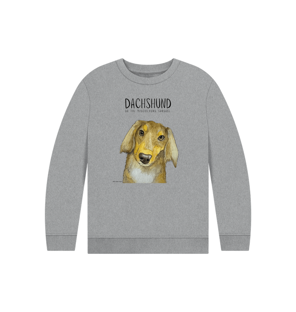 Snuggly Long Haired Sausage Dog Kids' Sweatshirt – Ethically Made Cuteness!