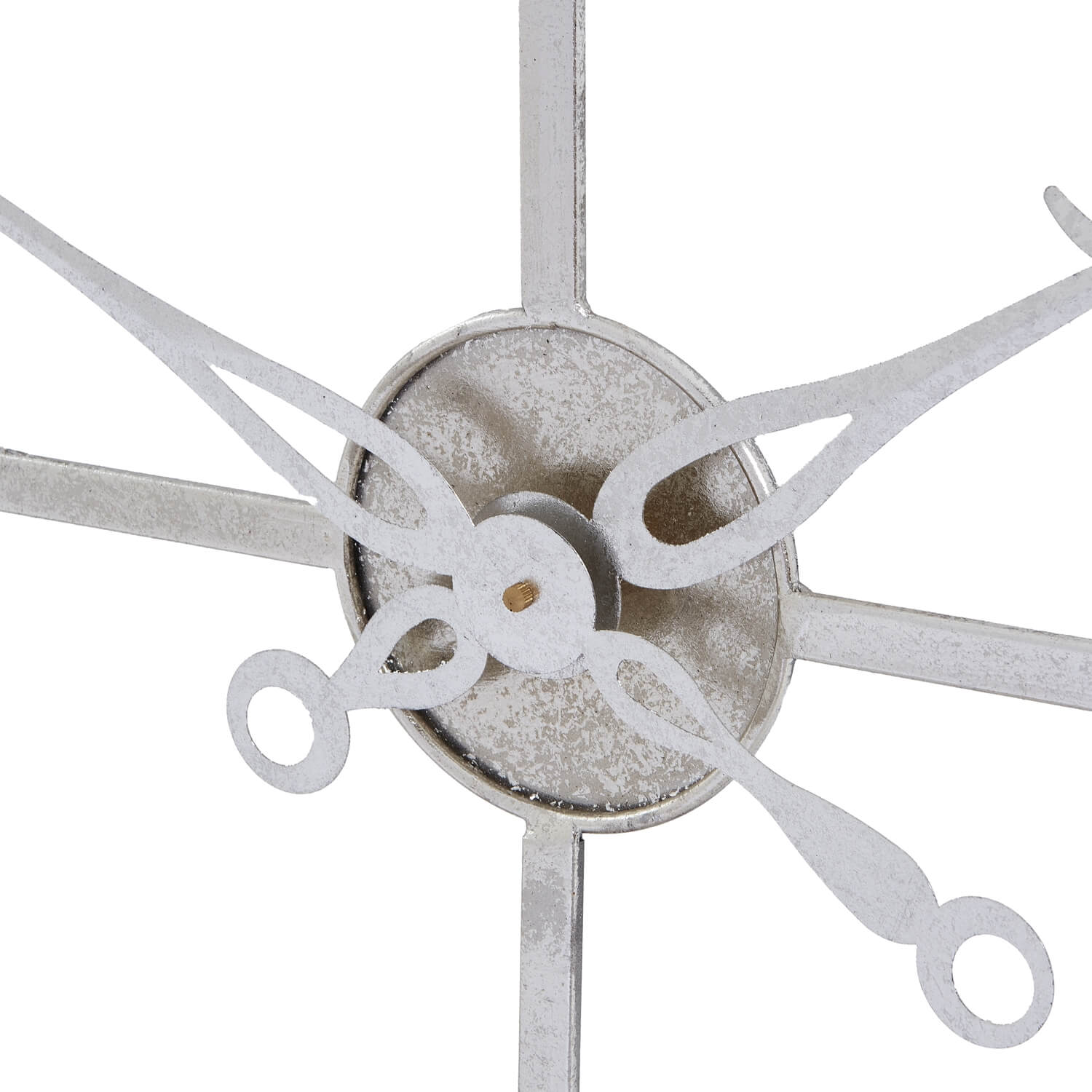 Modern silver circular wall shelf with industrial metalwork, perfect for displaying plants and decor in living spaces. by Sostter at brixbailey.com