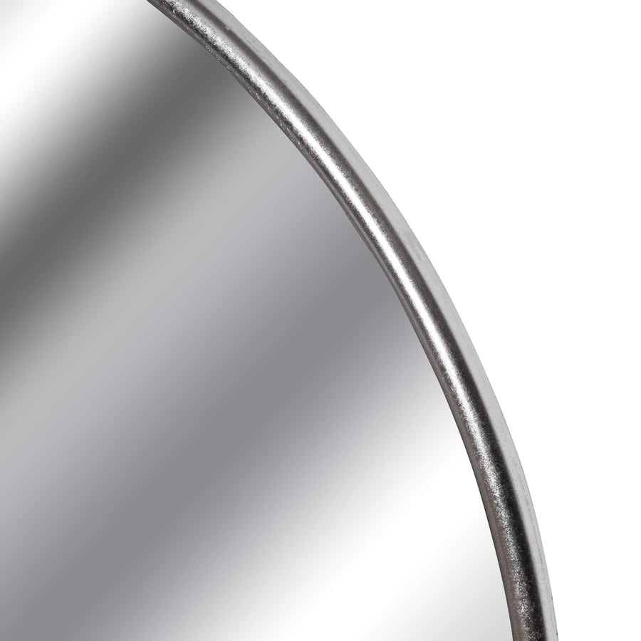 Oversized 125cm silver foil wall mirror with circular design for elegant home decor by Sostter at brixbailey.com