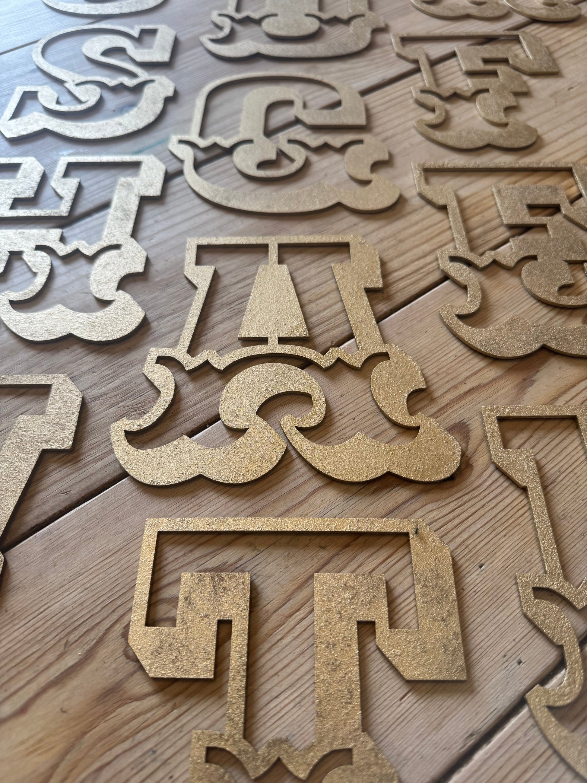 A-Z Rustic 5" or 12" Gold Metal Carnival Letters.
