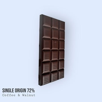 Single Origin Dark Perú 72% Coffee & Walnut Chocolate Bar 110g