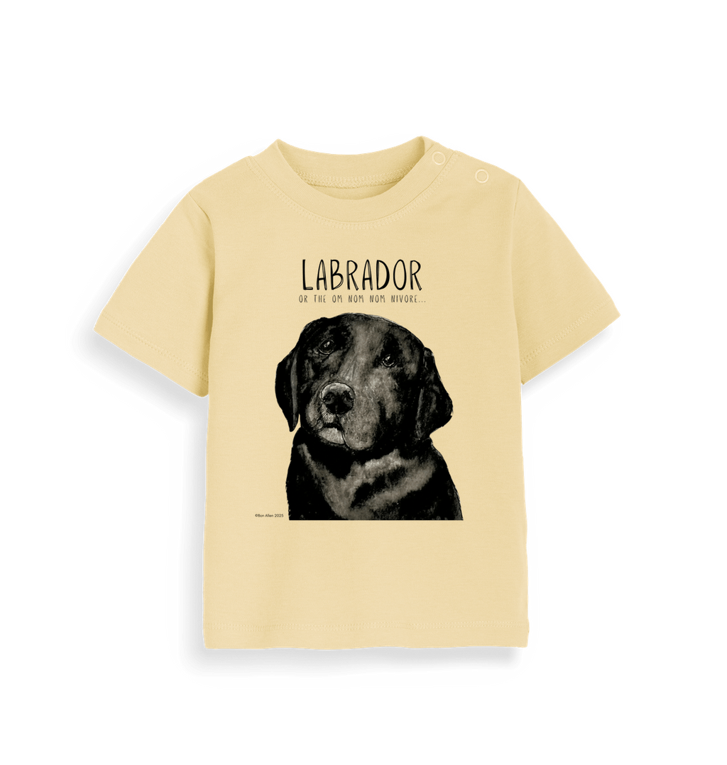 Tiny Tummy, Big Appetite – Baby’s First Black Labrador Tee