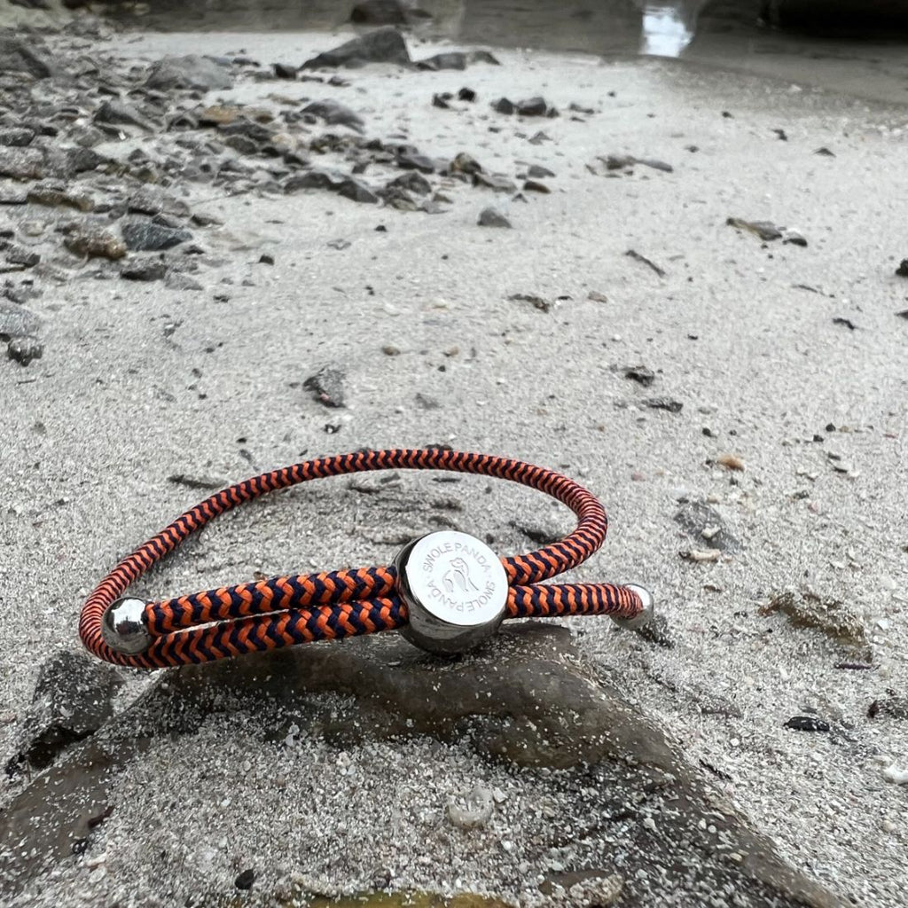 Rope Bracelet - Blue & Orange Zigzag