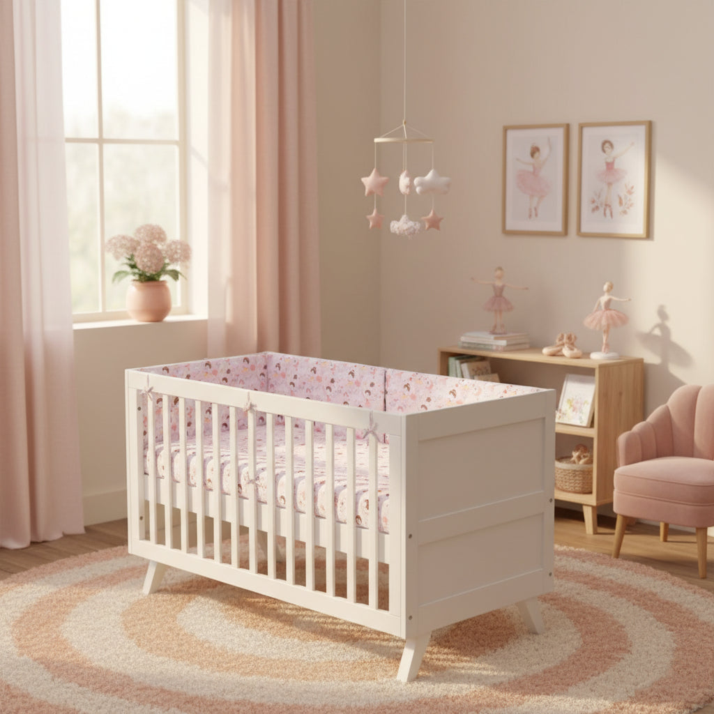 3 Piece Reversible Organic Cotton Cot Bed Set in Fairy