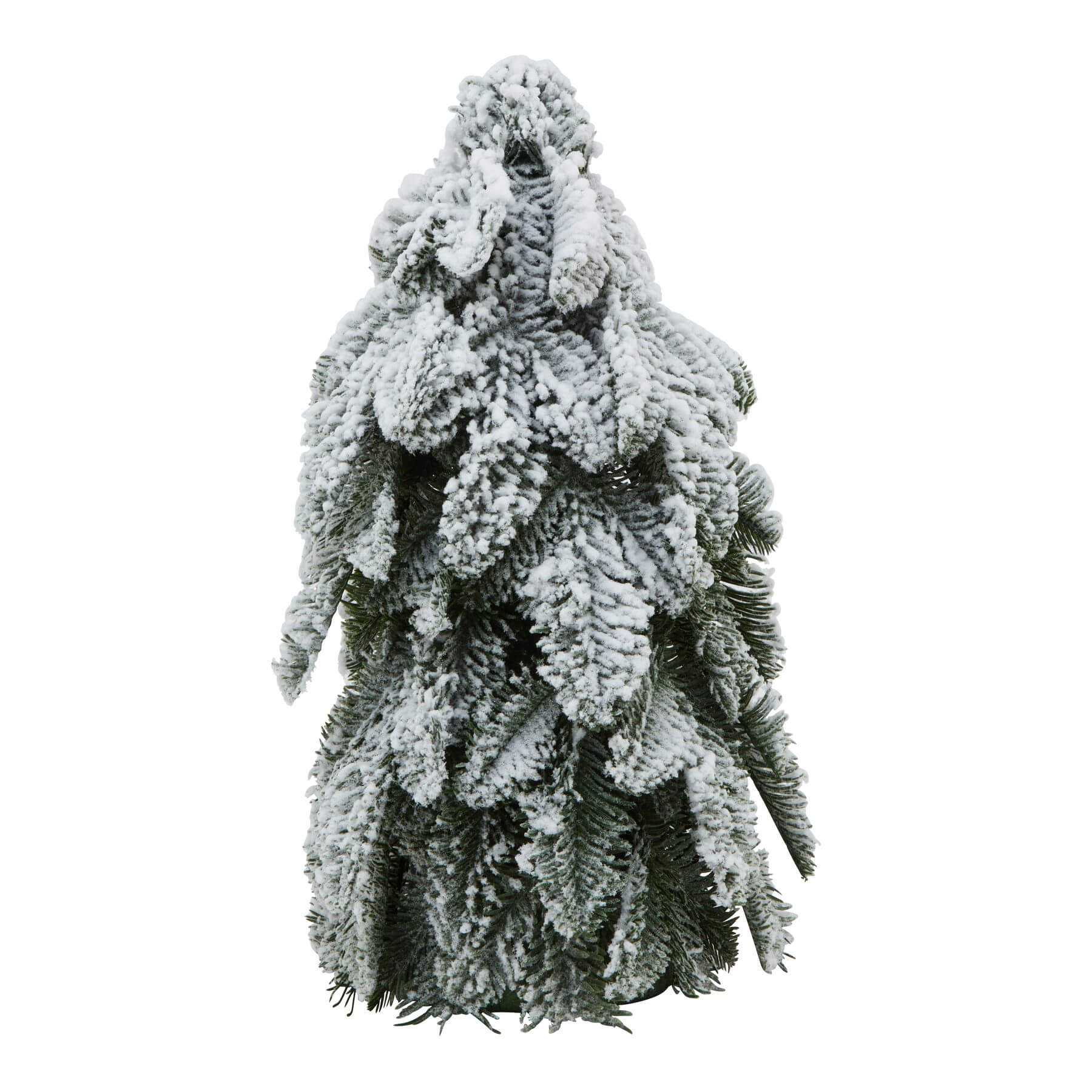 Handcrafted frosted fir tree sculpture with snow-dusted branches, 40 cm tall, perfect for winter decor by Sostter at brixbailey.com