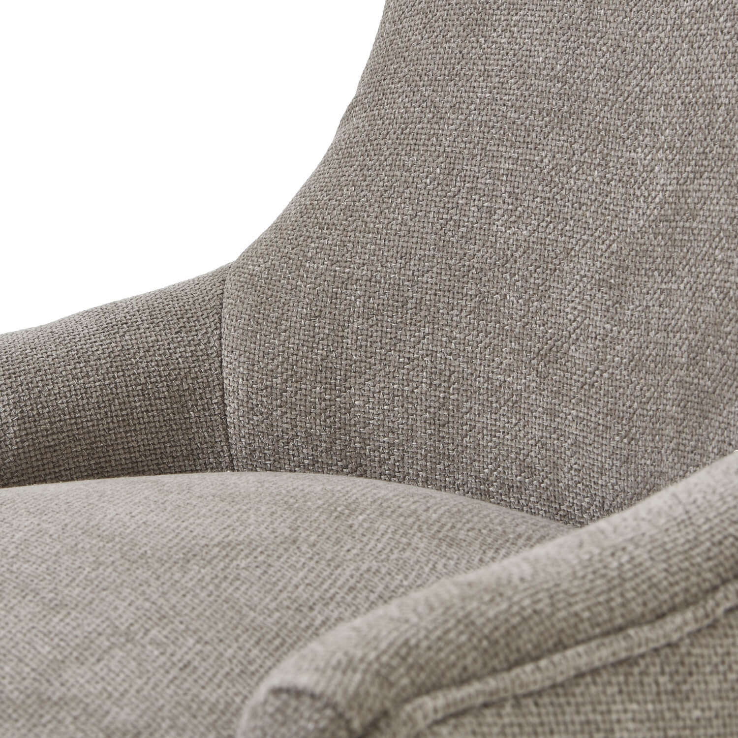 Brockham woven taupe dining chair with wooden frame and ergonomic curved design for elegant dining spaces by Sostter at brixbailey.com