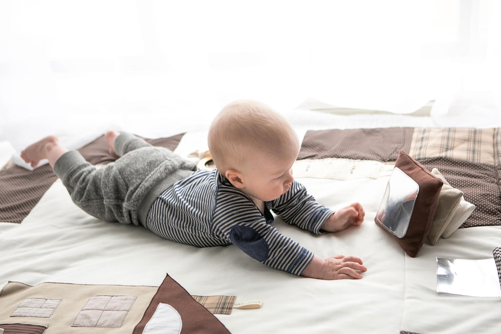 Karloova Handmade Baby Toy Pillow Heap with Mirror & Sounds by Karloova at www.brixbailey.com