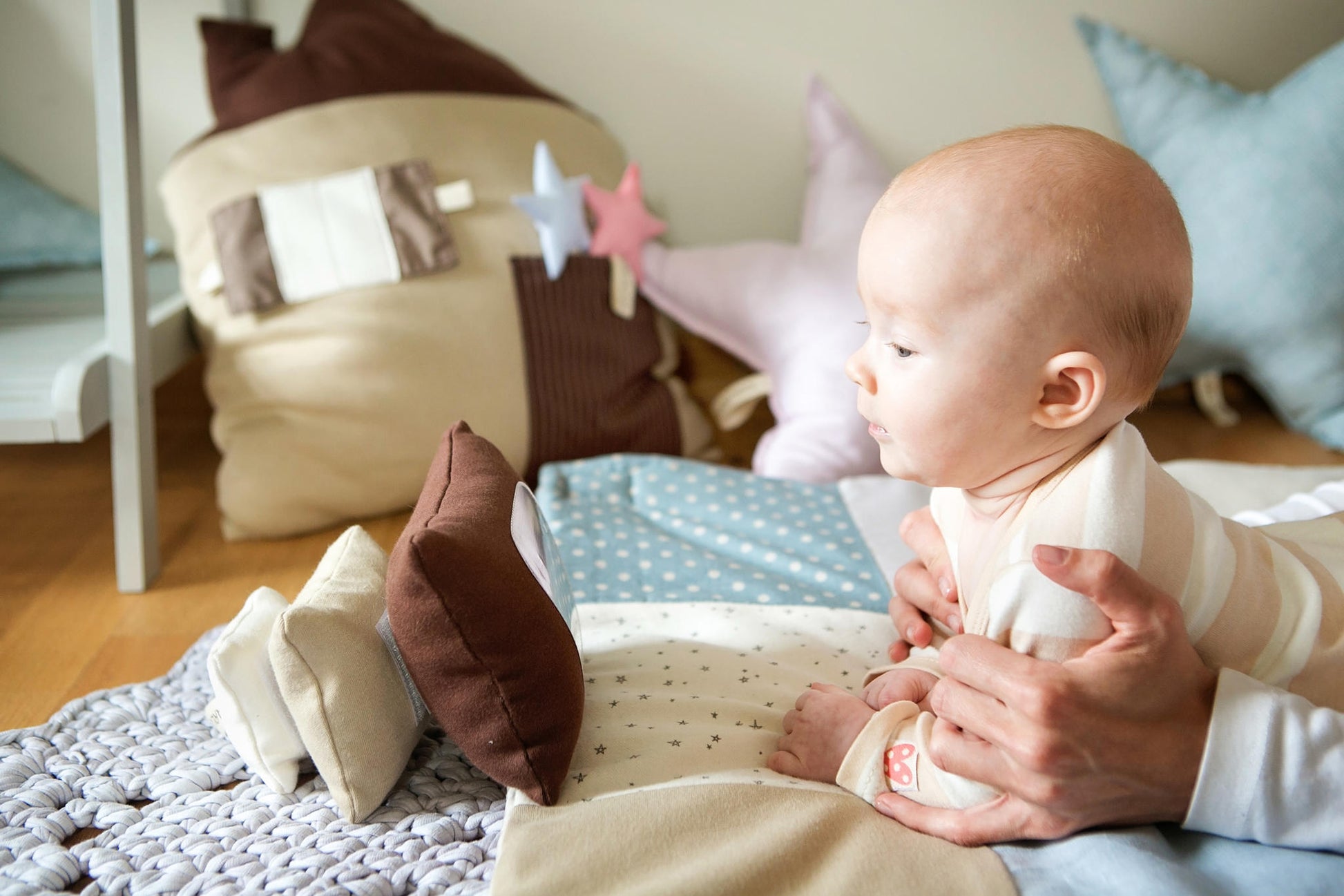 Karloova Pillow Heap – Handmade, Interactive Baby Toy by Karloova at www.brixbailey.com