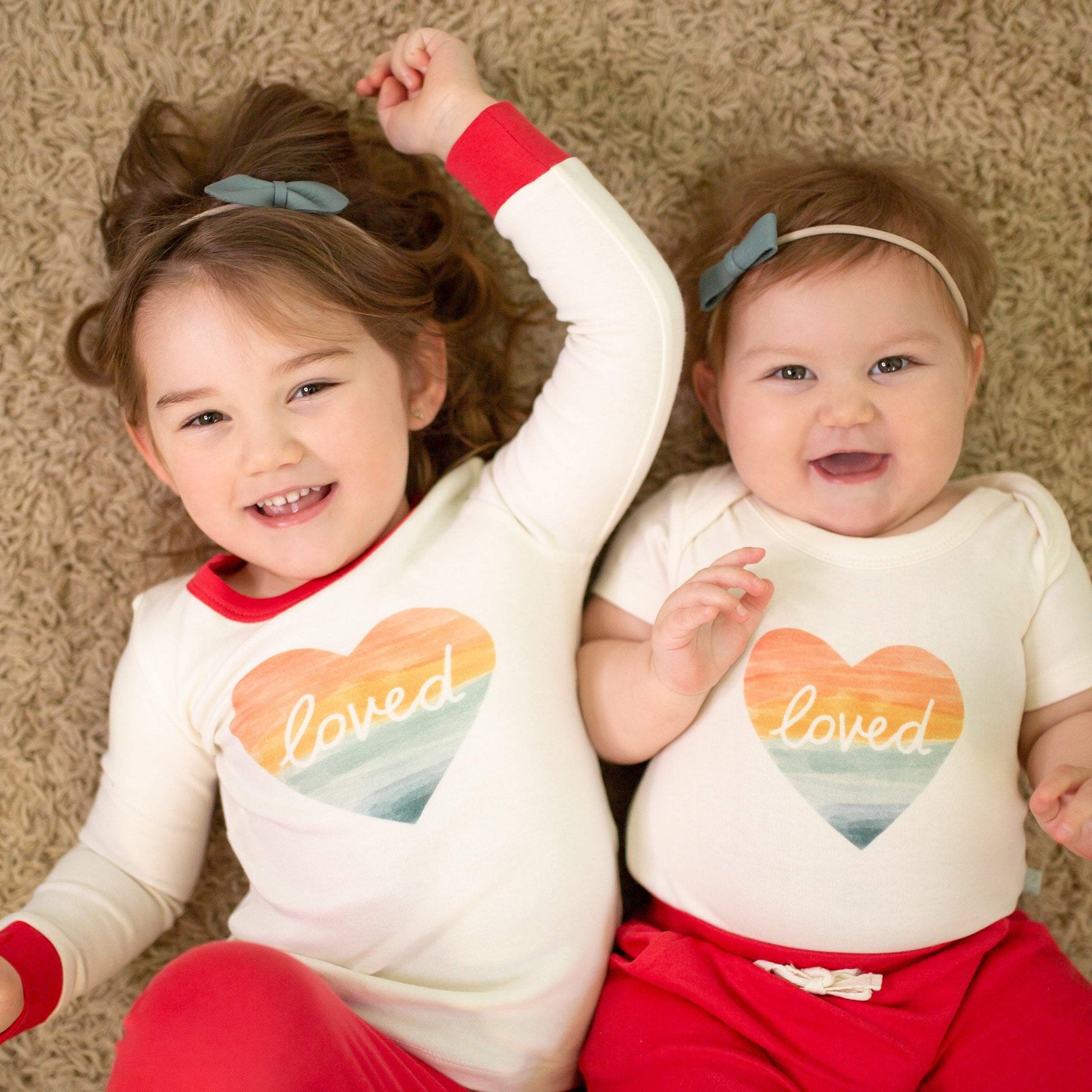 Rainbow Heart Organic Cotton Pajamas for Toddlers