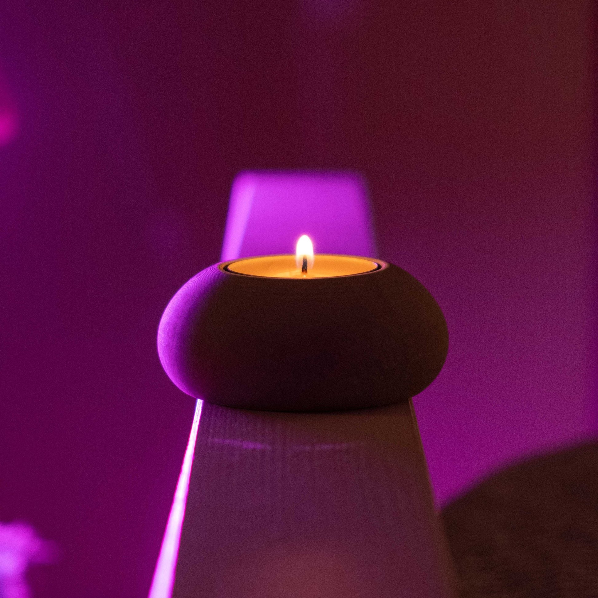 Concrete Mini Tealight Holder in Light Grey