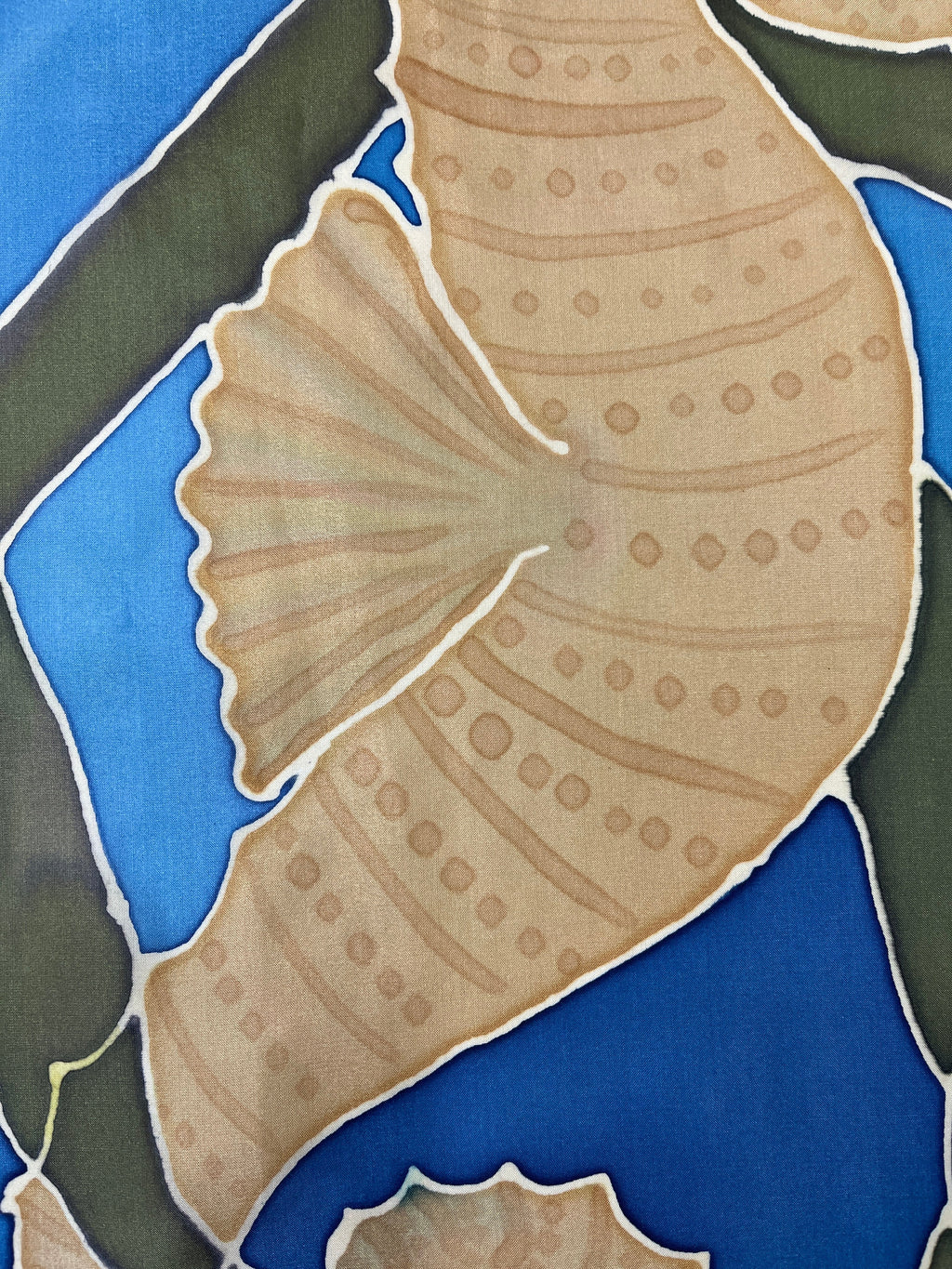 "Seahorse Riding the Kelp” - Hand-dyed Silk Wall Hanging  - $365