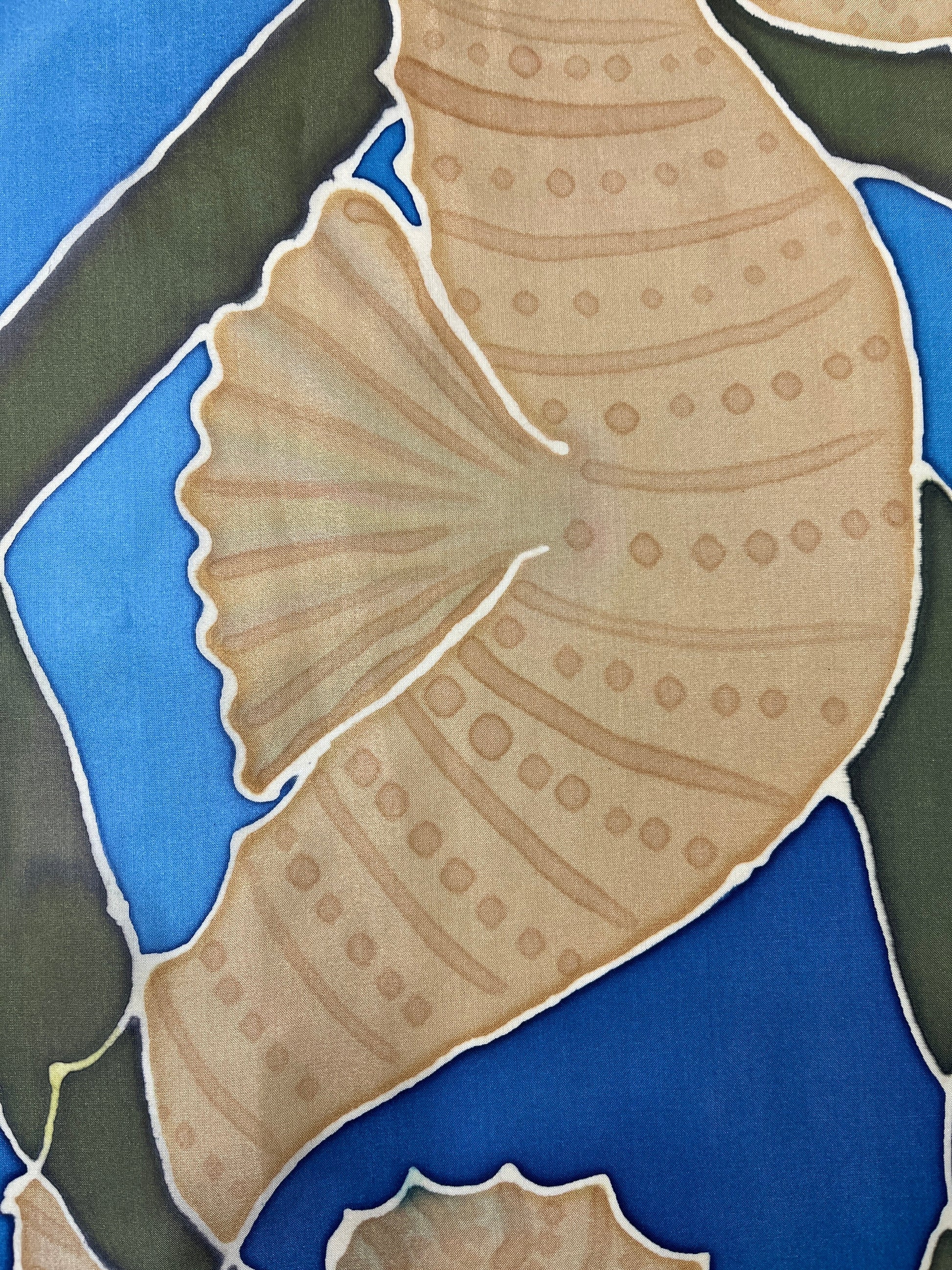 "Seahorse Riding the Kelp” - Hand-dyed Silk Wall Hanging  - $365