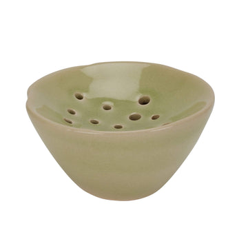Light green ceramic flower frog with matte finish, perfect for professional floral arrangements, 15cm wide. by Sostter at brixbailey.com