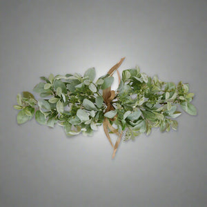 Frosted lambs ear and wax flower artificial winter spray arrangement in soft green, 70 cm tall  by sostter at brixbailey.com