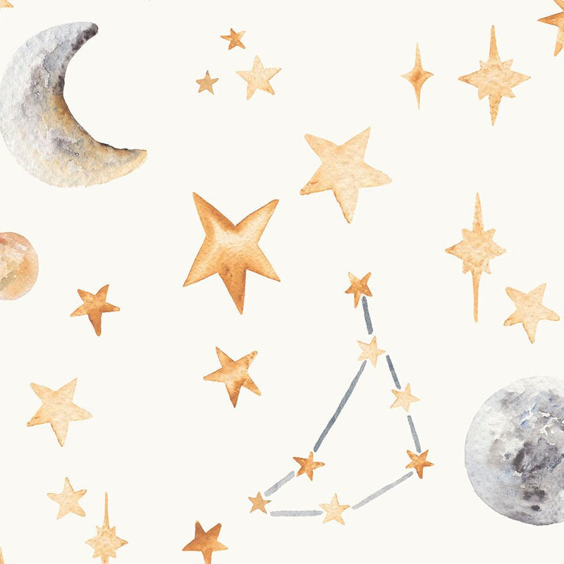 "Hand-Painted Stars Wallpaper for Kids – 4 Dreamy Colours