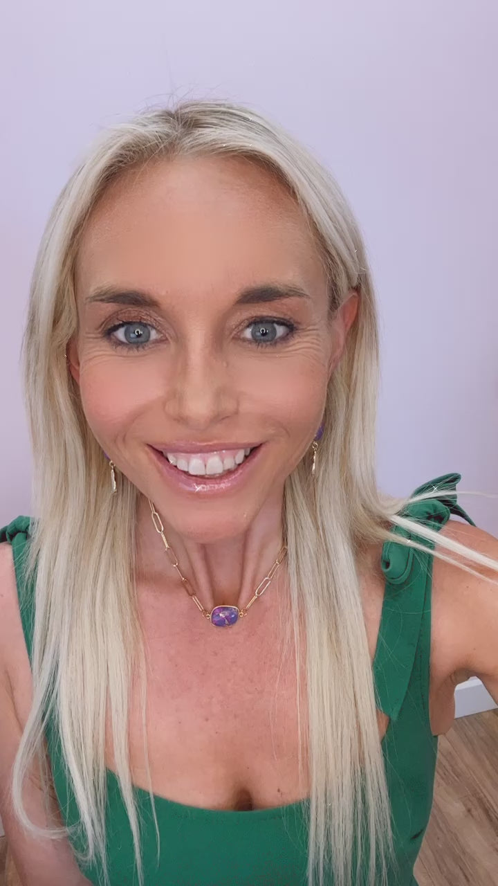 2 in1 Bracelet Necklace in Purple Turquoise Mojave