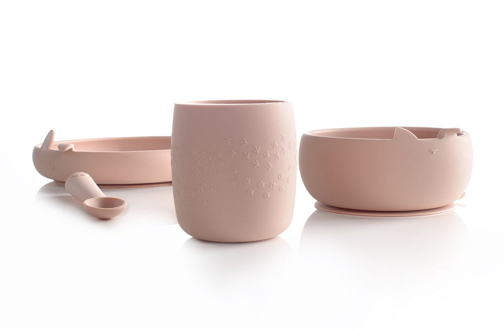 Complete 4 Piece Silicone Dinner Set for Babies