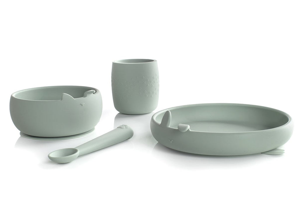 Complete 4 Piece Silicone Dinner Set for Babies
