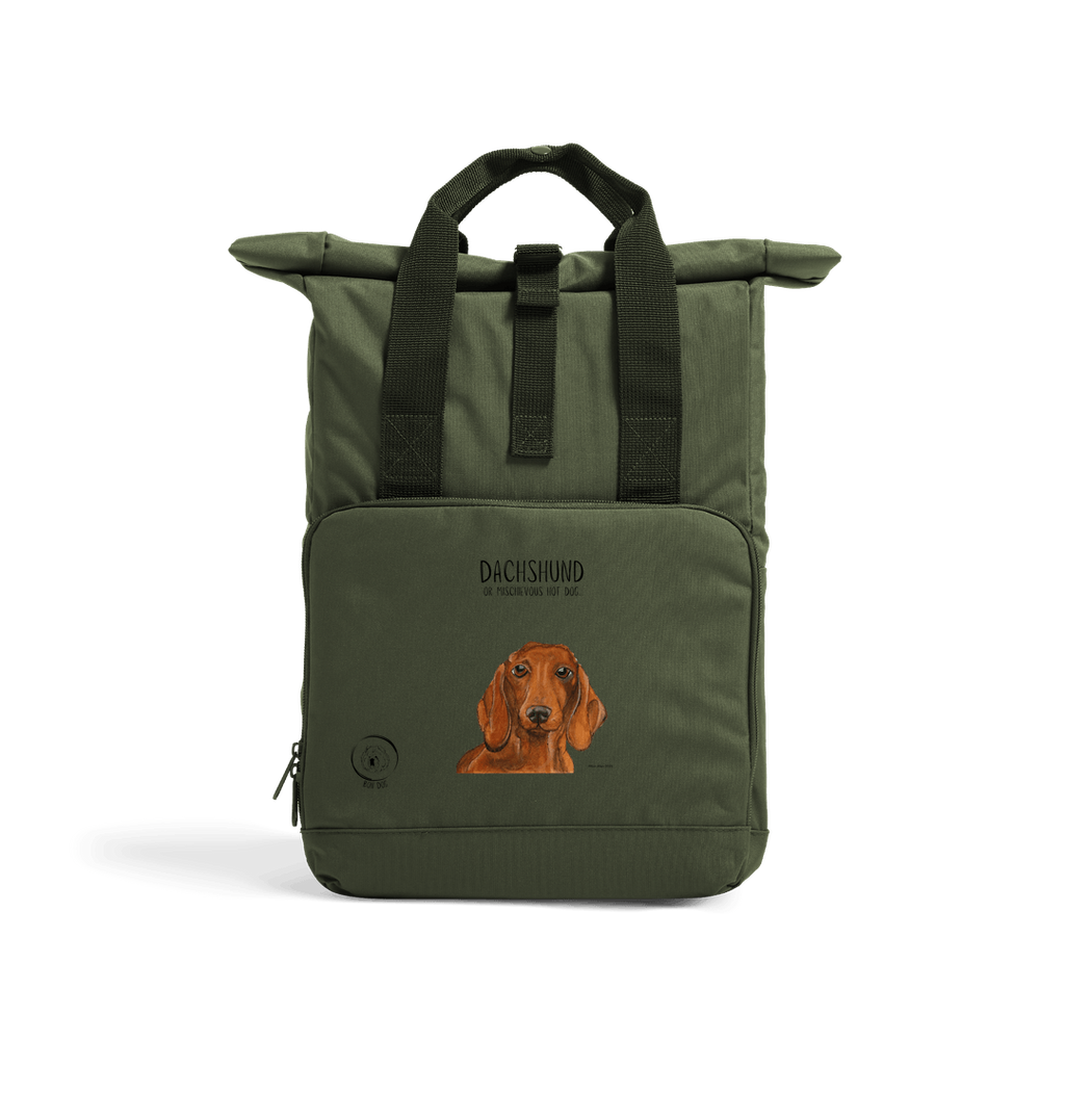 Dachshund Roll-Top Backpack – Small Dog, Big Adventure!