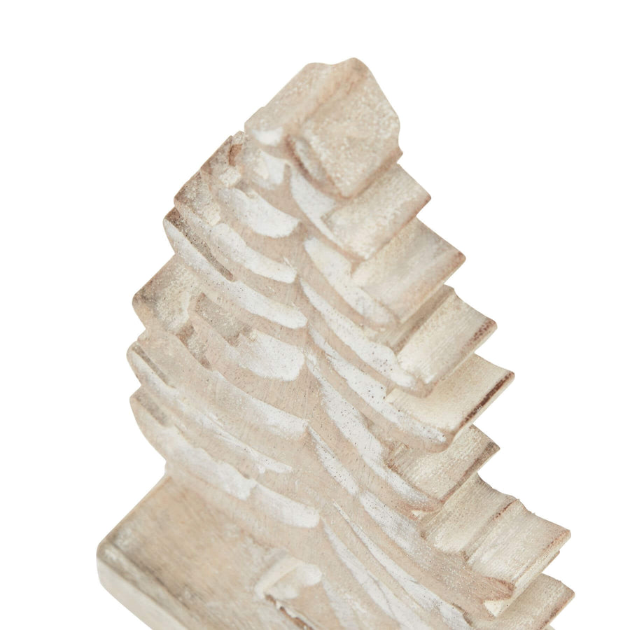 Handcrafted wooden tiered tree decoration with white-wash finish, minimalist Scandinavian design for rustic home decor by Sostter at brixbailey.com