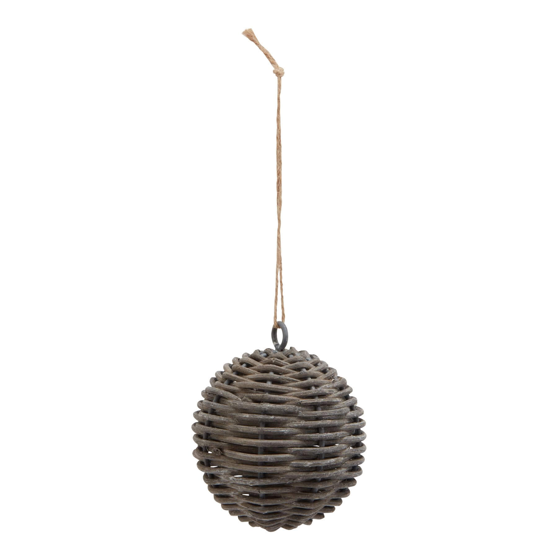 Handwoven wicker Christmas bauble in warm brown, showcasing intricate artisan texture for rustic holiday decor. by Sostter at brixbailey.com