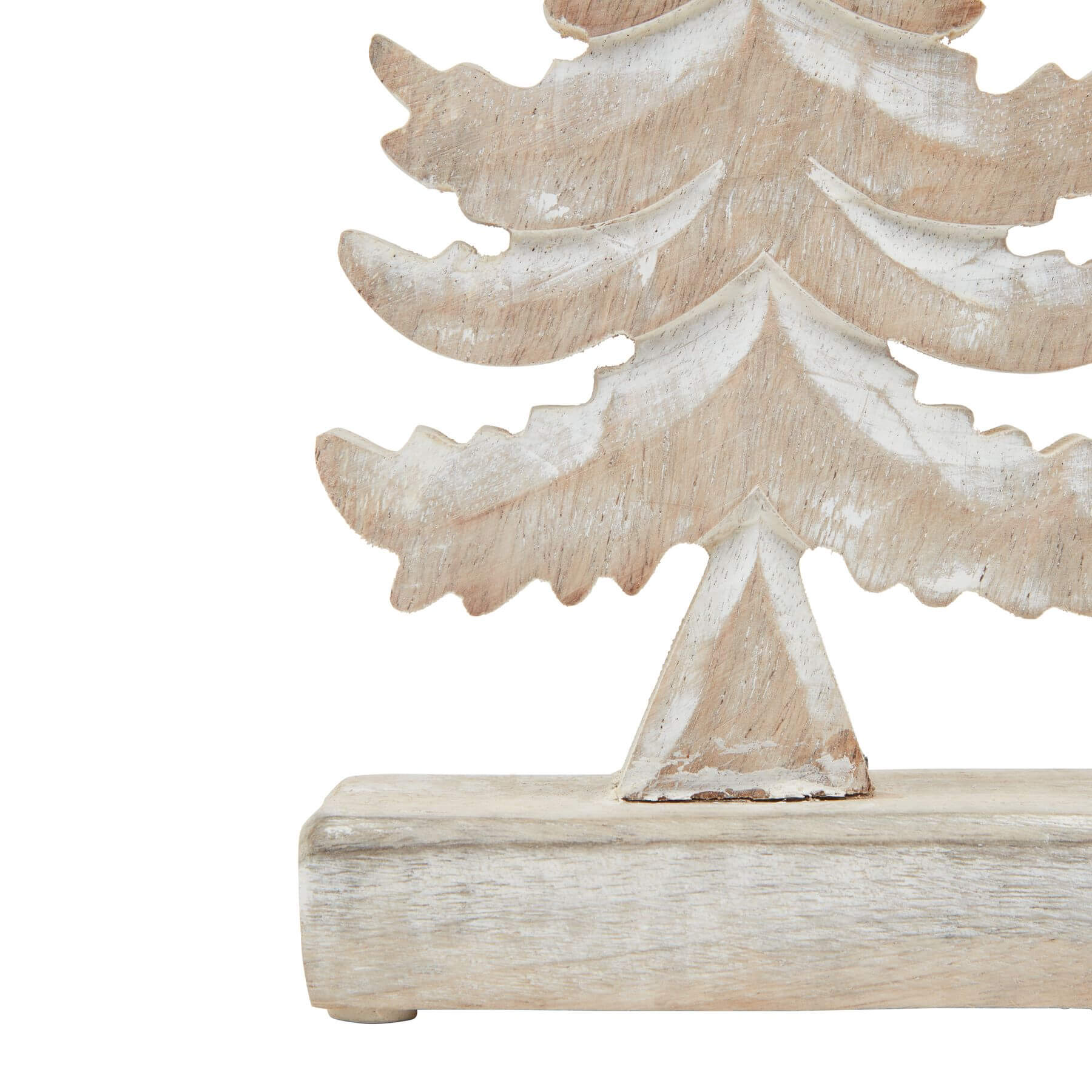 Handcrafted white-washed wooden tiered tree decoration, minimalist Scandinavian-style home decor with rustic charm. by Sostter at brixbailey.com