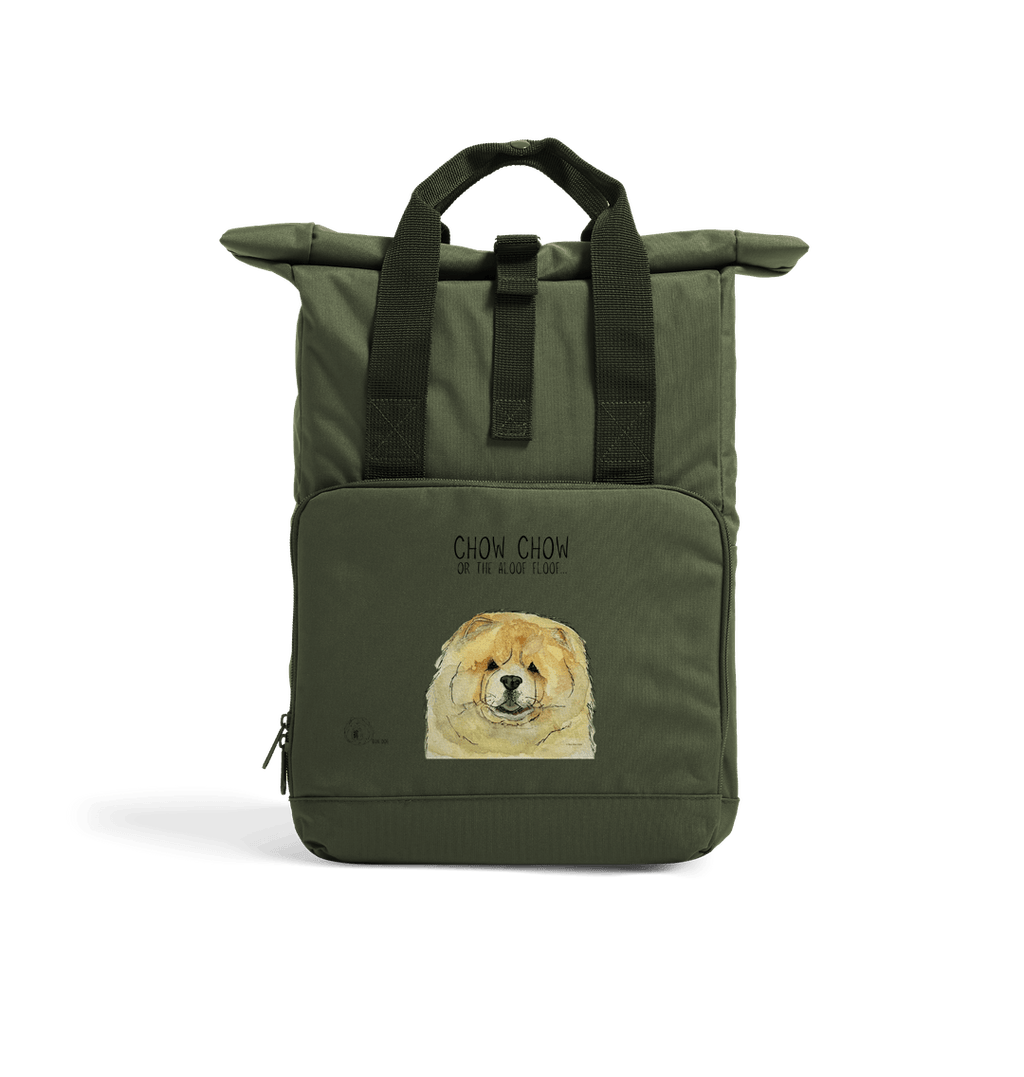 Fawn Chow Chow Chic: Aloof Floof Roll-Top Backpack
