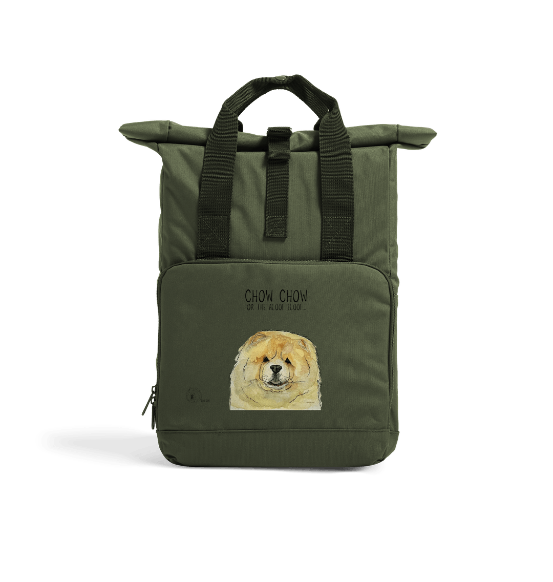 Fawn Chow Chow Chic: Aloof Floof Roll-Top Backpack