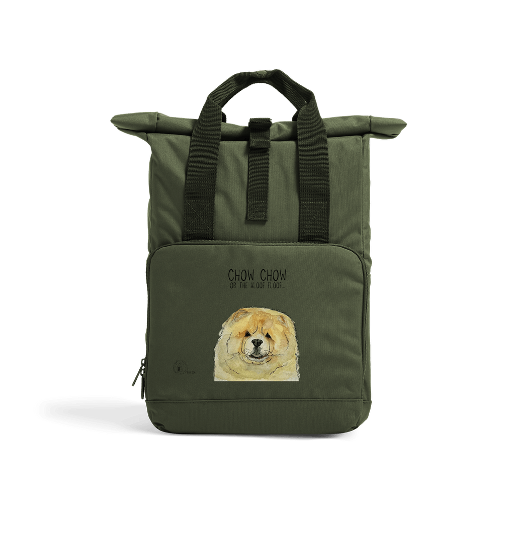 Fawn Chow Chow Chic: Aloof Floof Roll-Top Backpack
