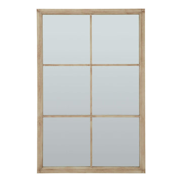 Handcrafted distressed wood mirror with grid design, rich brown frame, 170cm height, rustic vintage wall decor by Sostter at brixbailey.com