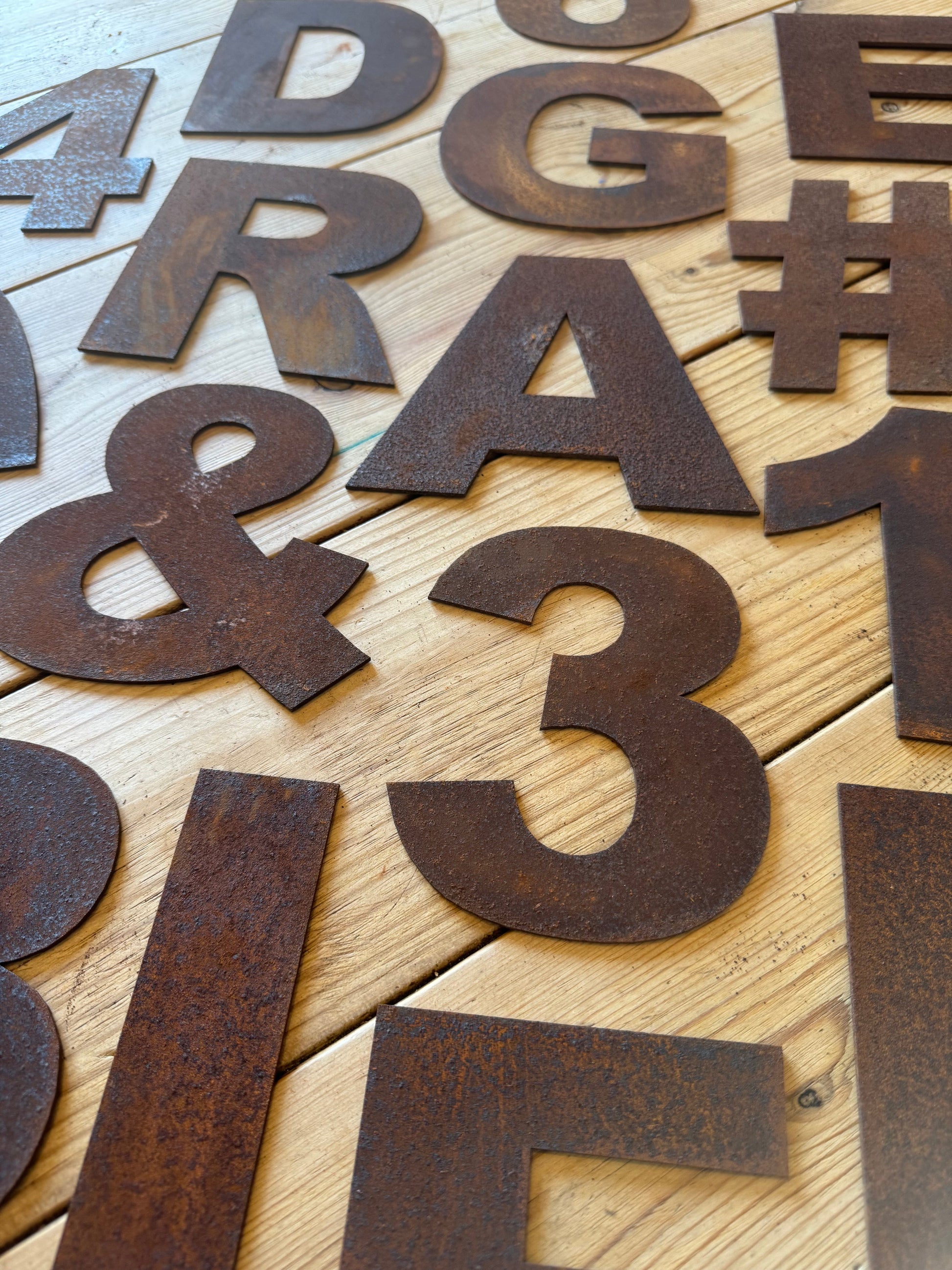 5" Fat Font Rusty Metal Letters A-Z 0-9