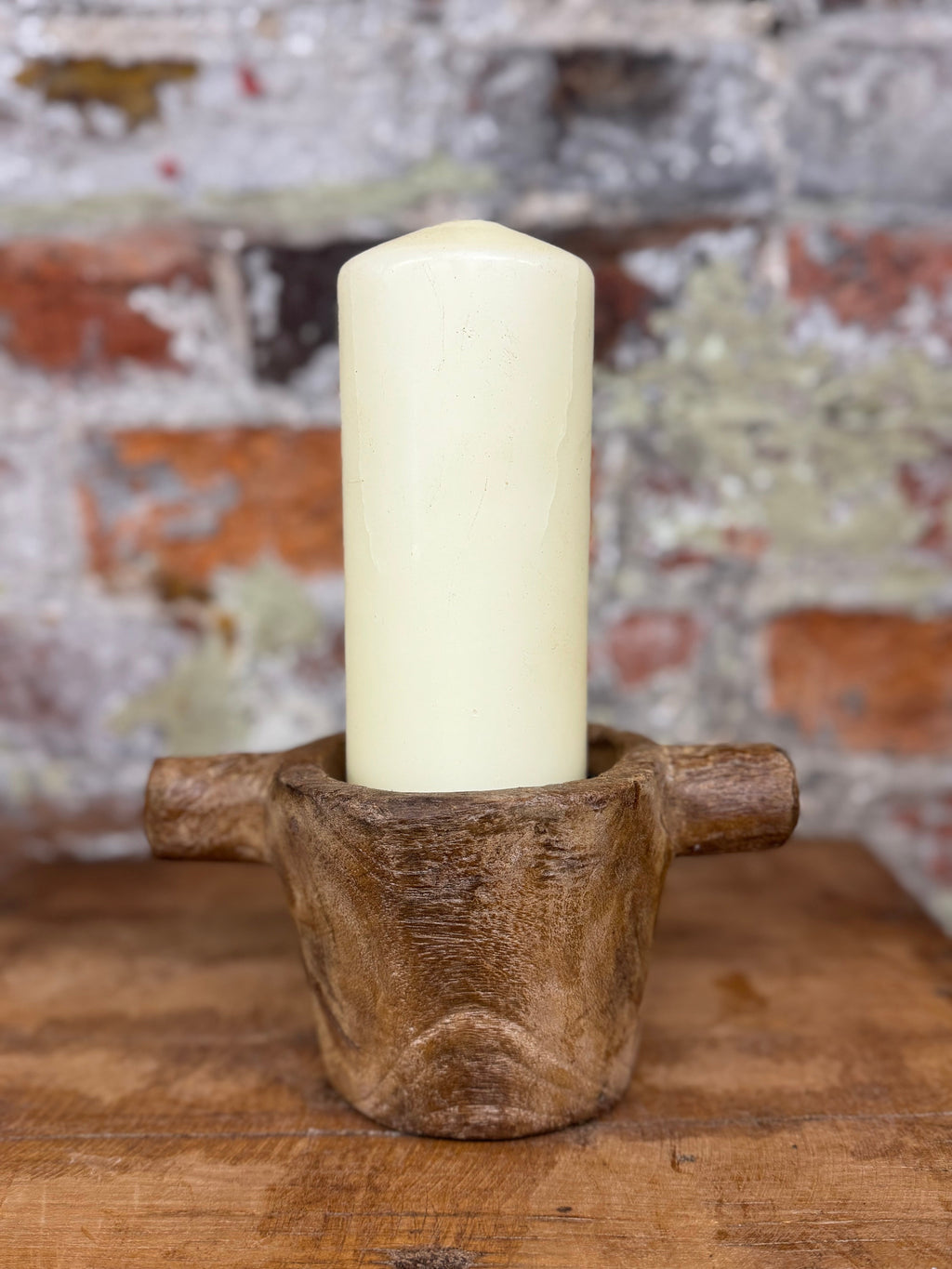 Rustic Wooden Candle Holder / Church Candle Stand / Reclaimed Farmhouse Decor DD
