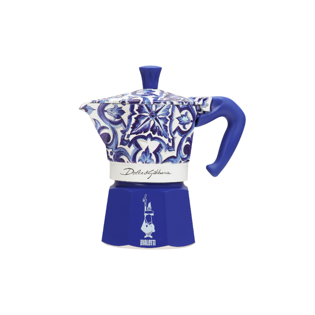 Blue Mediterranean Moka Express Stovetop Coffee Brewer