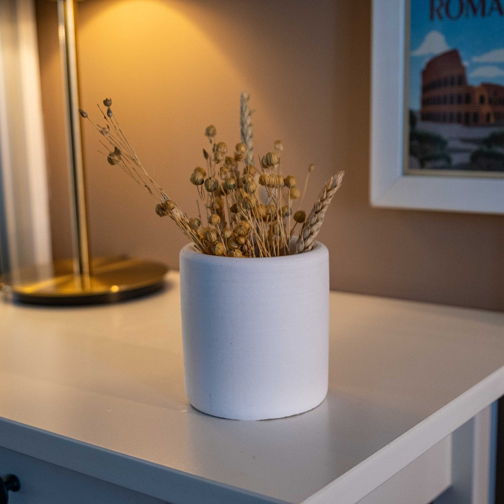 White Concrete Pen and Pencil Holder