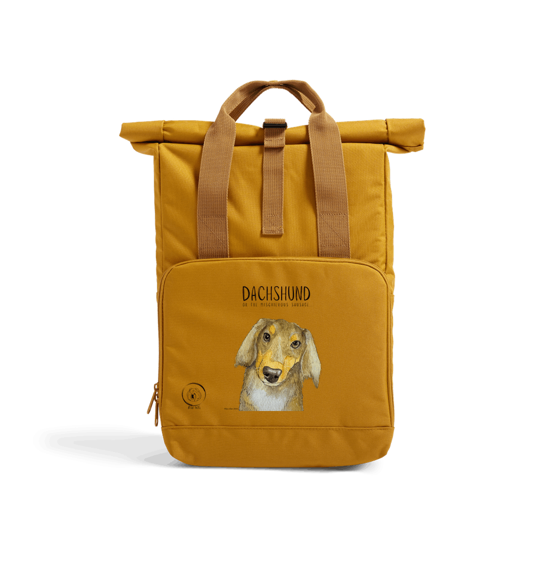 Long Haired Dachshund Roll-Top Backpack – Small Dog, Big Adventure!