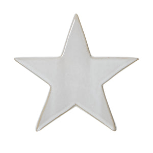 Handcrafted ceramic winter star ornament with matte white finish, Scandinavian minimalist holiday decor by sostter at brixbailey.com