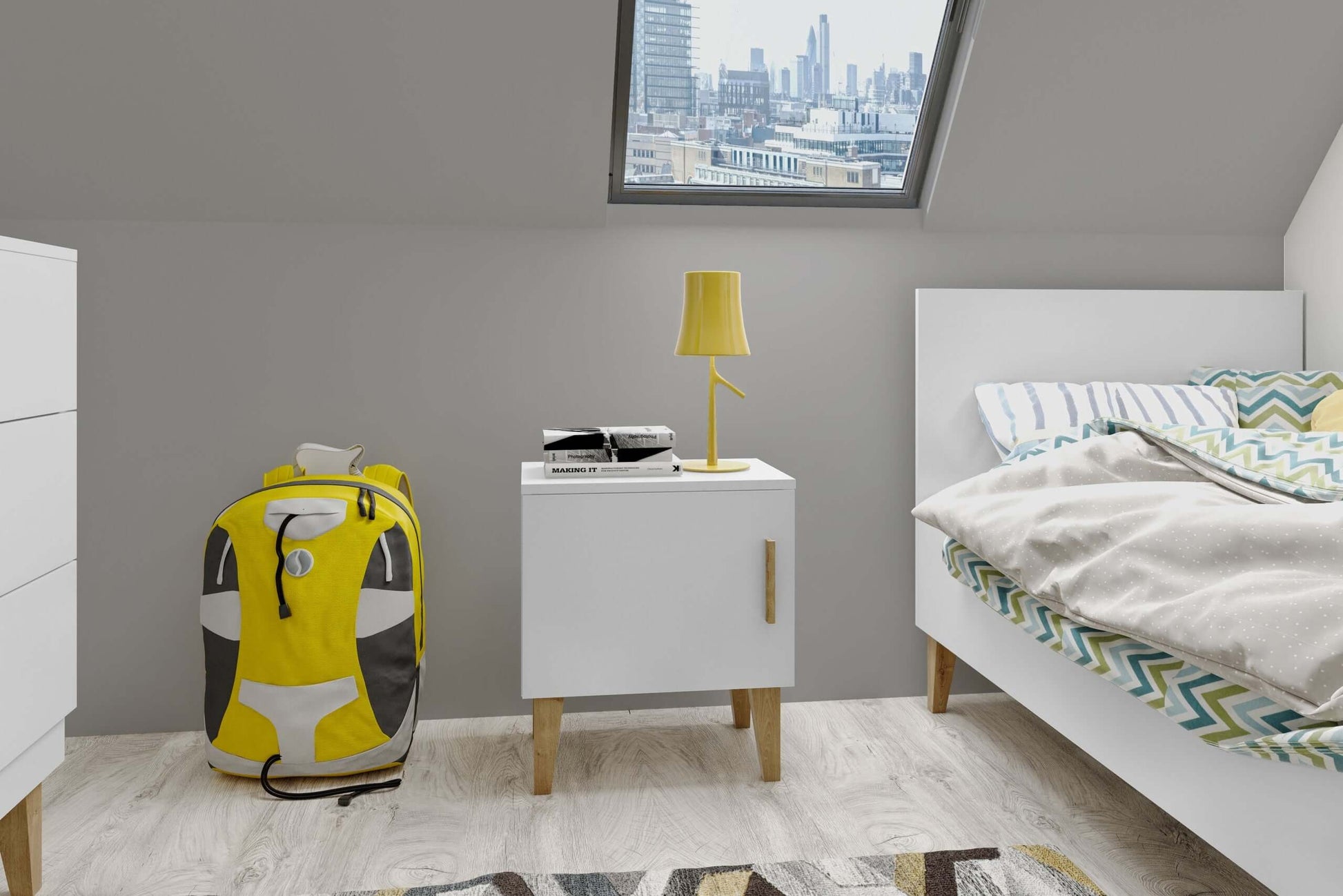 Bedside Table Kubi - White