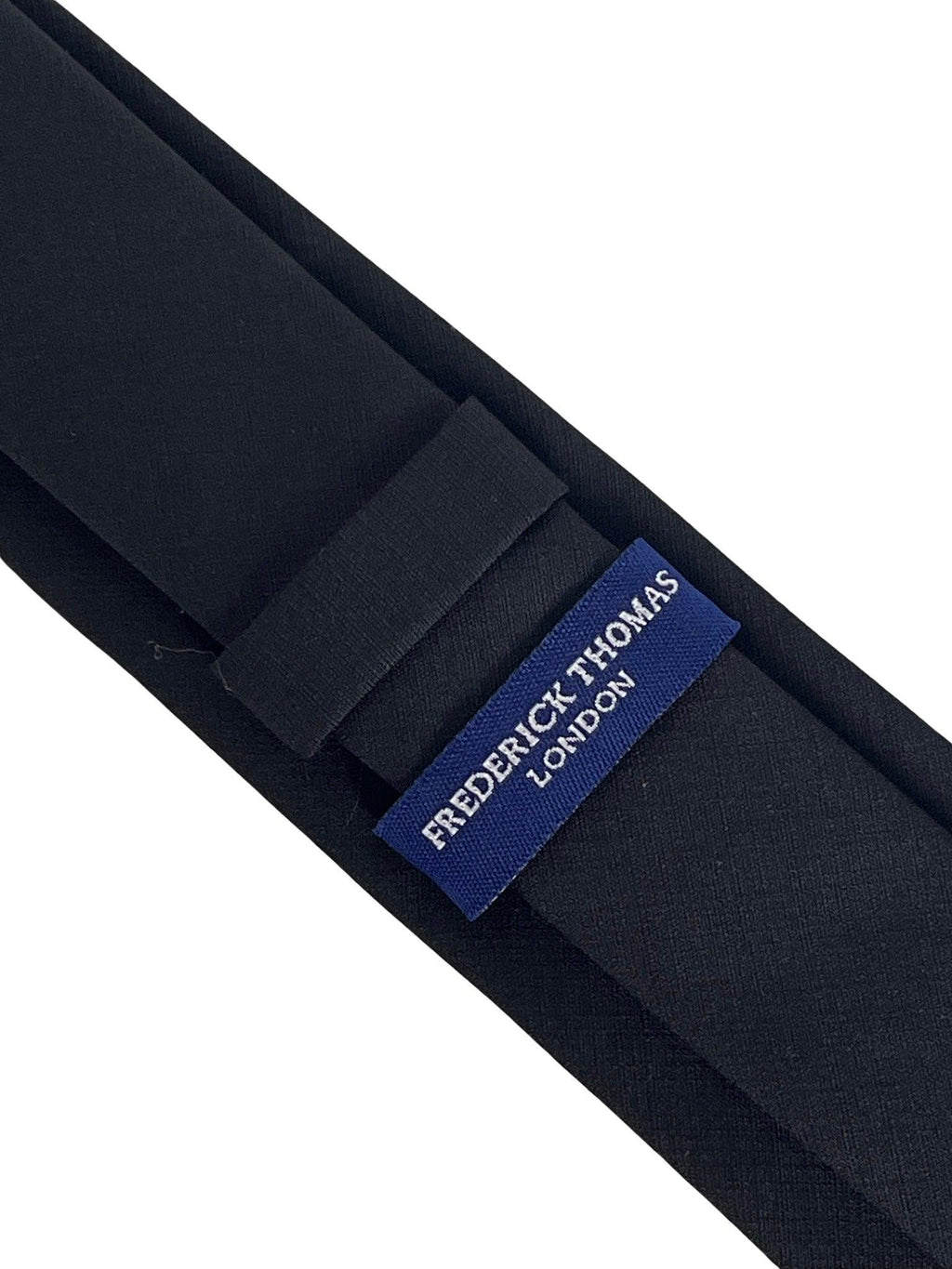 Plain Black Bamboo Tie and Pocket Square Set