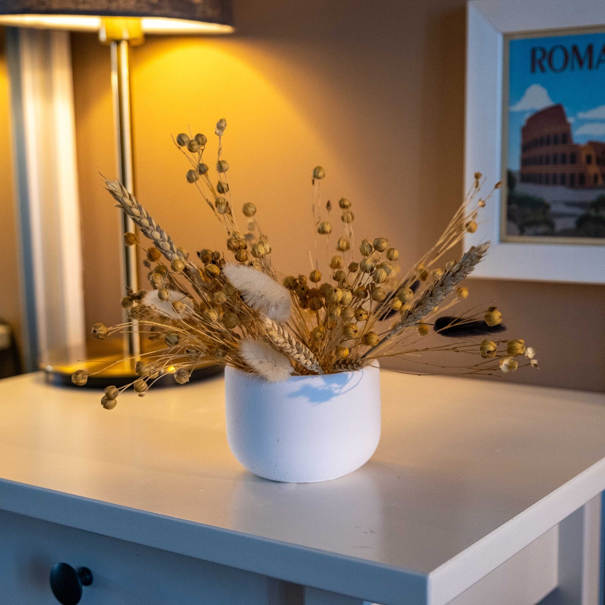 White Concrete Pine Pot