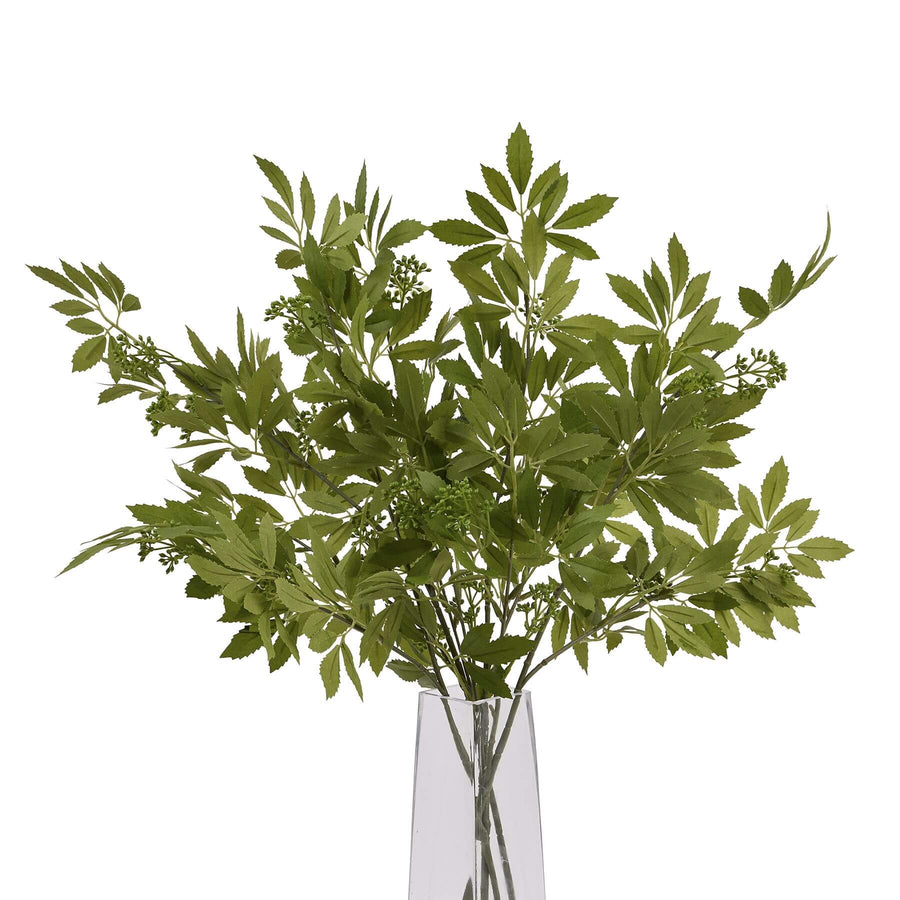 Lifelike artificial fennel stem with feathery green foliage, 76cm tall, for farmhouse or Scandinavian floral arrangements. by Sostter at brixbailey.com