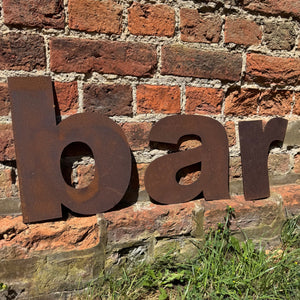 BAR Metal Letters Sign
