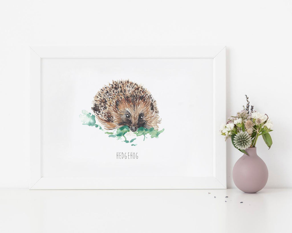 Hedgehog Watercolour Art Print