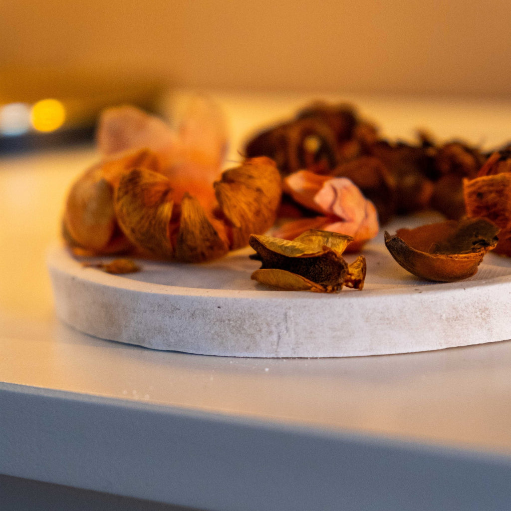 White Concrete Round Item Holder
