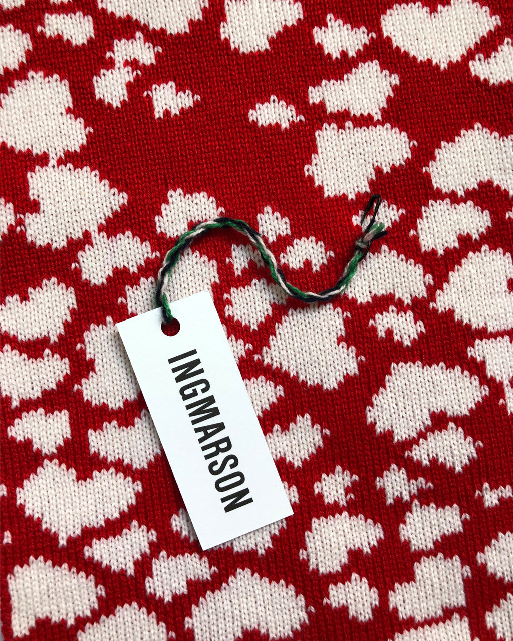 Hearts Wool & Cashmere Scarf Red