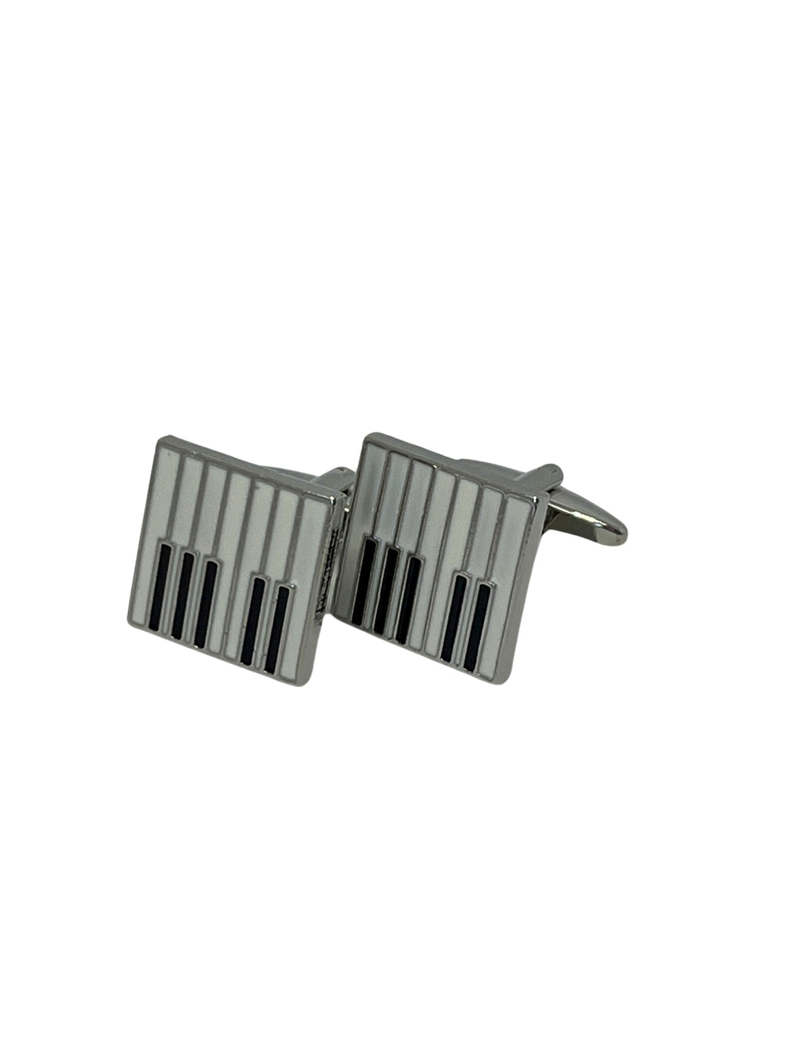 Piano Keys Silver Cufflinks