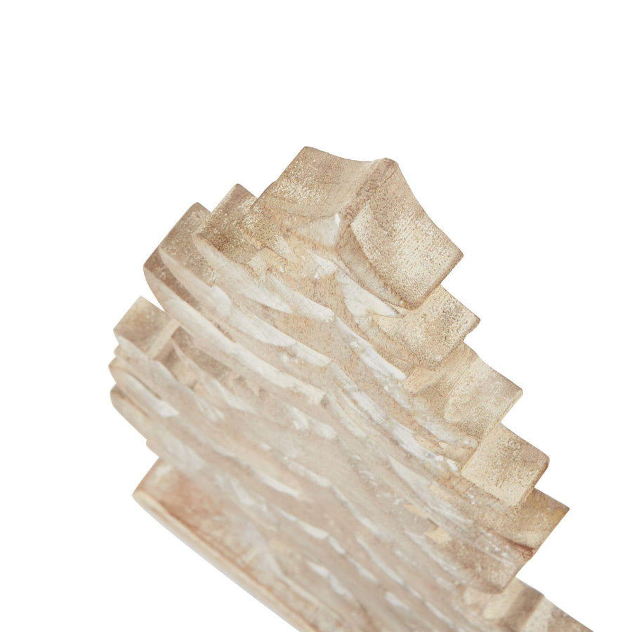 Handcrafted wooden tiered tree decoration with white-wash finish, natural wood grain, 50cm height, rustic home decor by Sostter at brixbailey.com