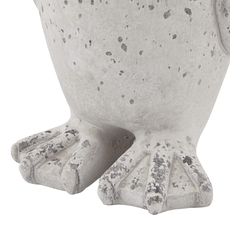 Grey stone-effect ceramic penguin statue, lifelike wildlife decor for modern or traditional interiors, 26cm tall. by Sostter at brixbailey.com